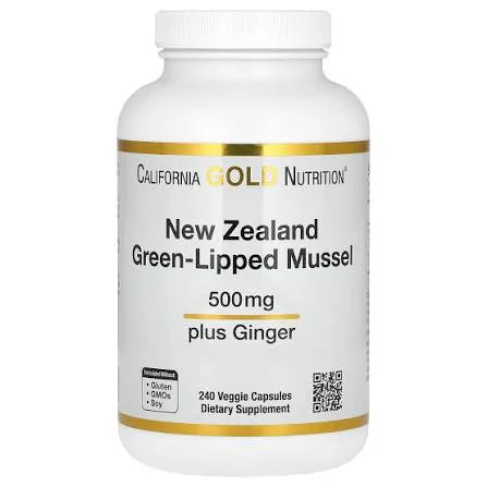 California Gold Nutrition Green-Lipped Mussel, 500mg  240 Veggie Capsules