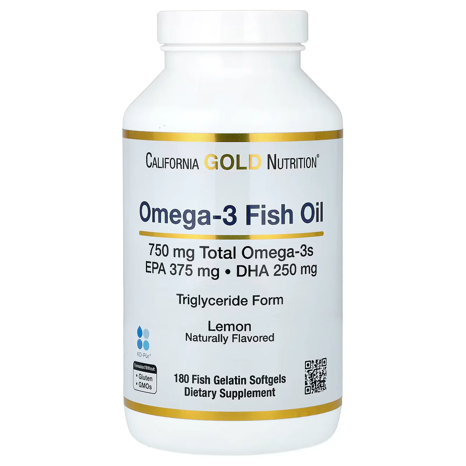 California Gold Nutrition Norwegian Omega-3 Fish Oil  180 Softgels