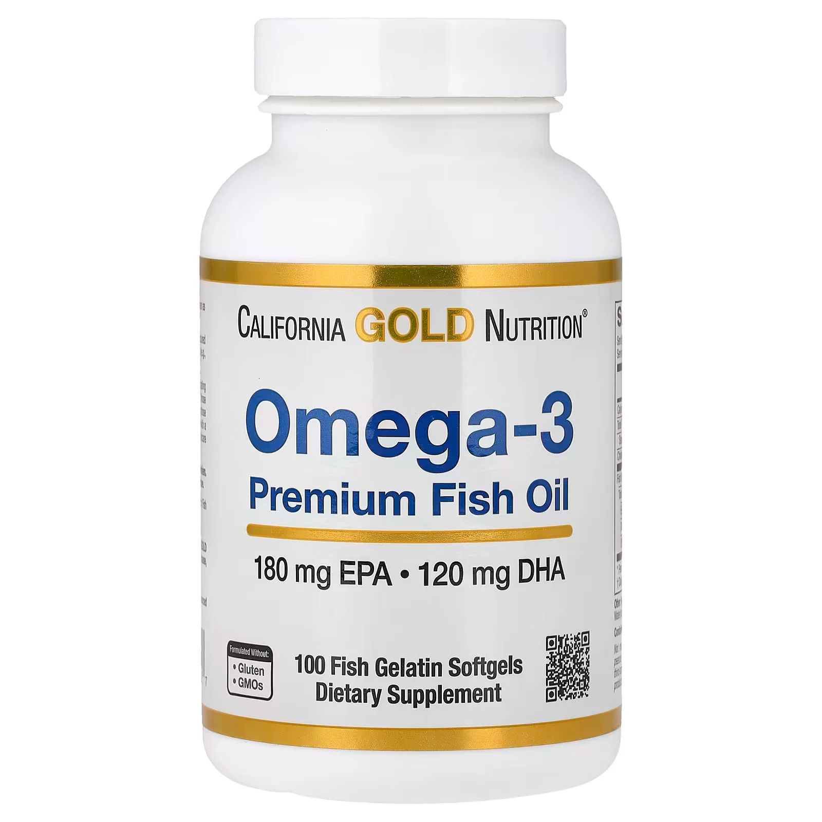 California Gold Nutrition Omega-3 Fish Oil 100 Fish Gelatin Softgels