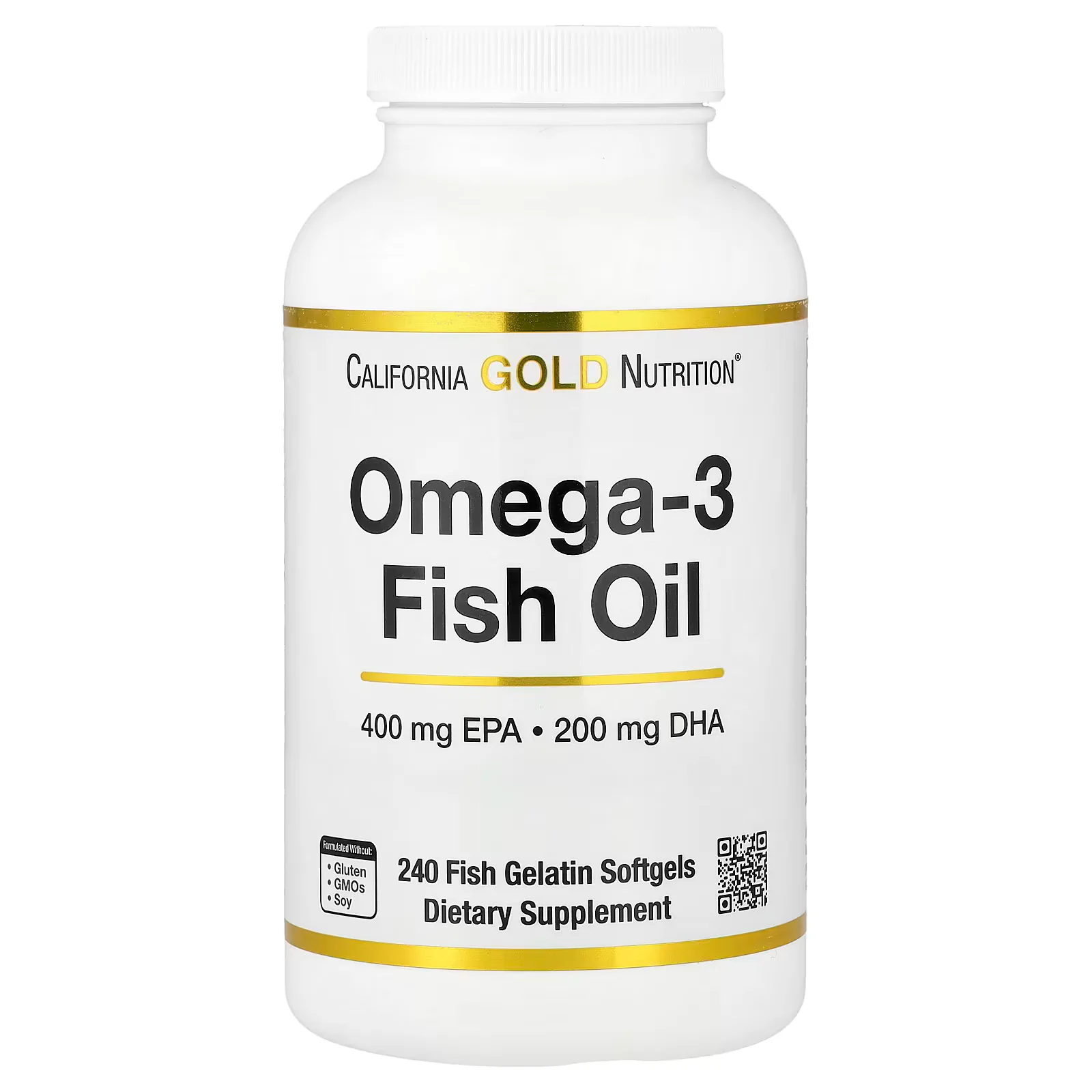 California Gold Nutrition Omega-3 Fish Oil Vivomega Triglyceride 1000mg  240 Fish Softgels
