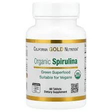 California Gold Nutrition Organic Spirulina 60 Tablets (500 mg per Tablet)