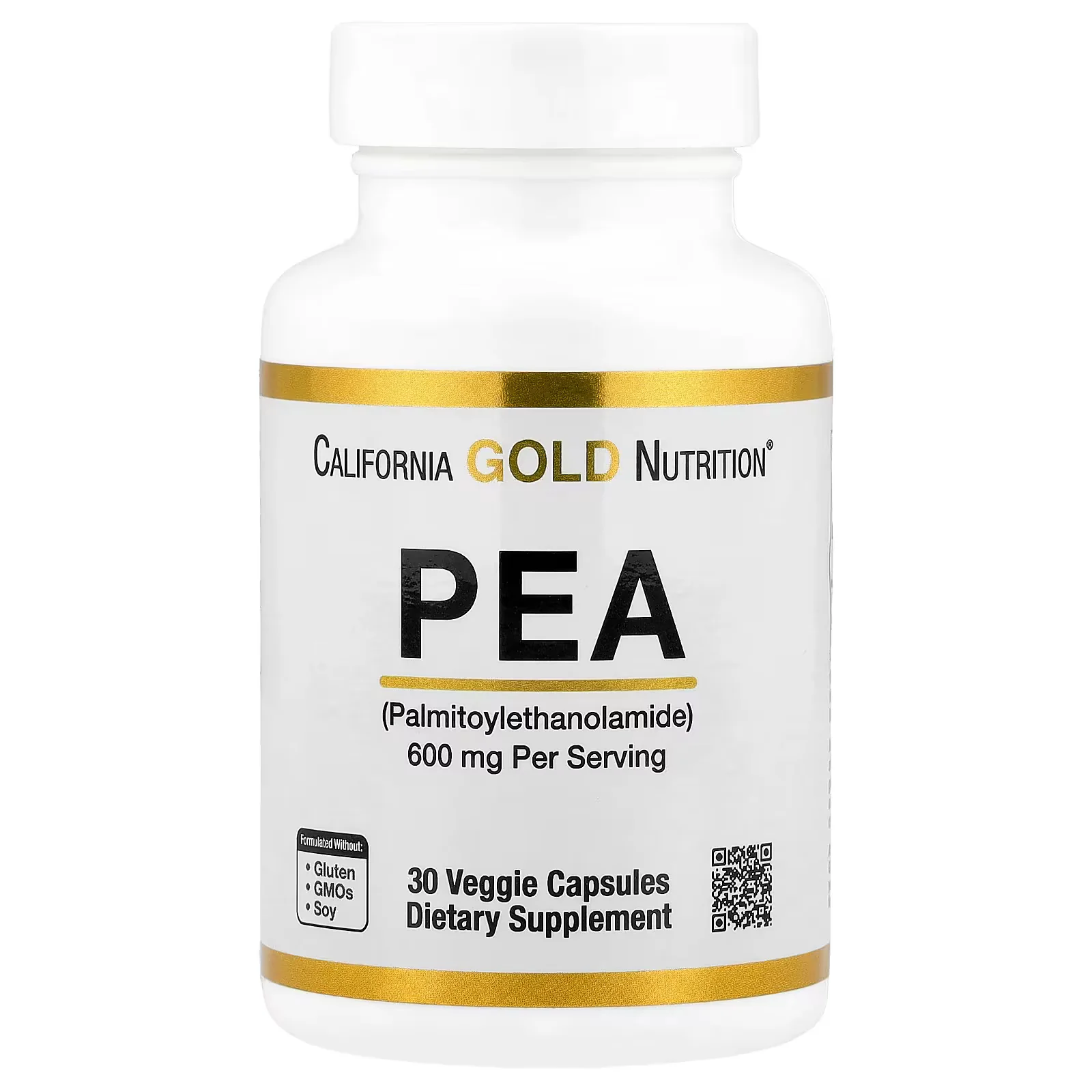 California Gold Nutrition PEA (Palmitoylethanolamide) 300 mg 30 Veggie Capsules