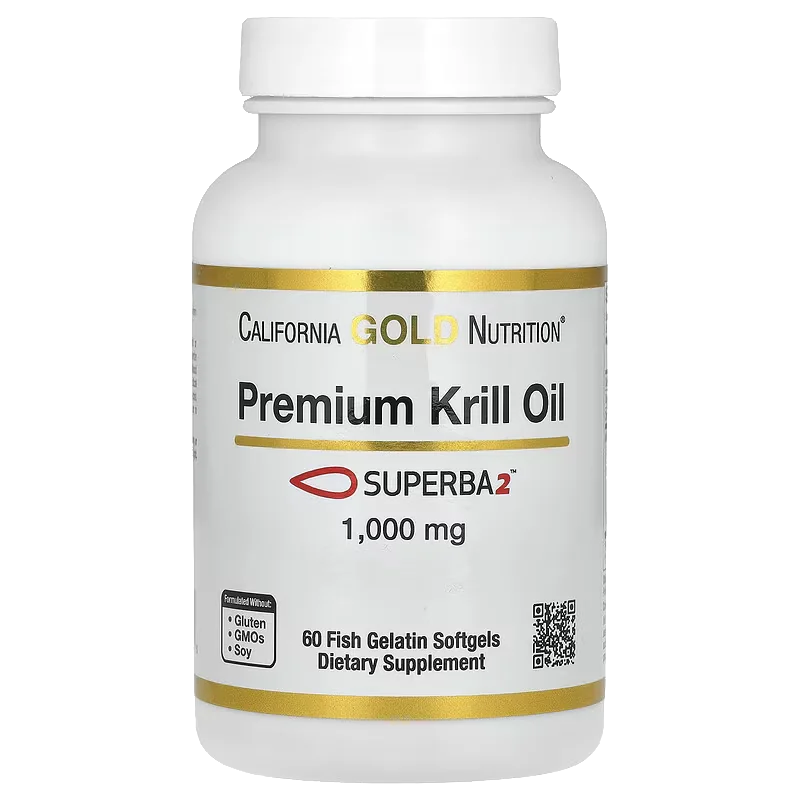 California Gold Nutrition Premium Krill Oil with Superba2™, 1,000 mg, 60 Softgels