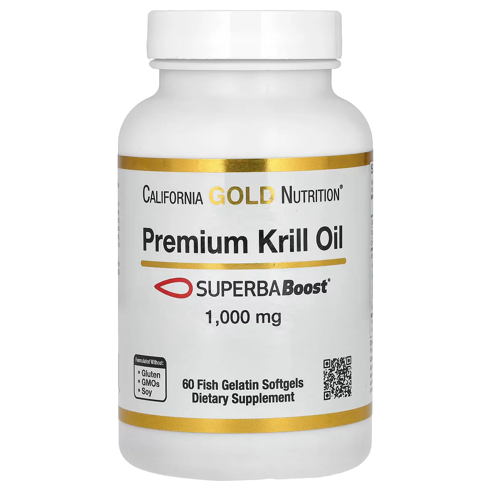 California Gold Nutrition Premium Krill Oil with SUPERBABoost®, 1,000 mg, 60 Fish Gelatin Softgels