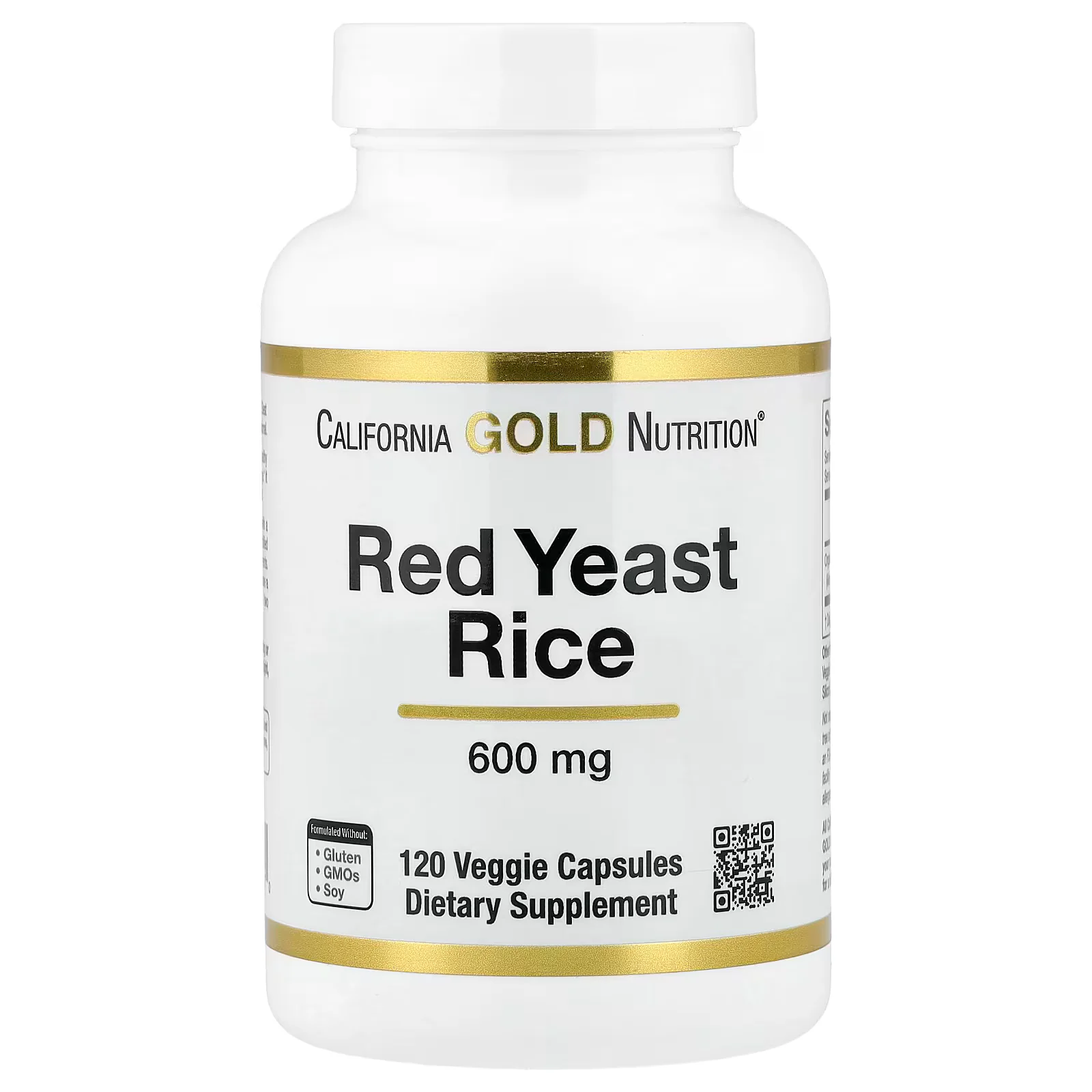 California Gold Nutrition Red Yeast Rice, 600mg  120 Veggie Capsules