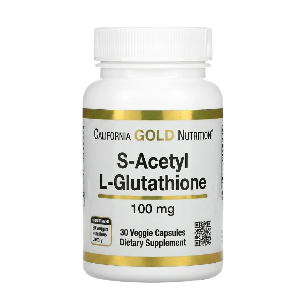 California Gold Nutrition S-Acetyl L-Glutathione 100mg, 120 Veggie Capsules