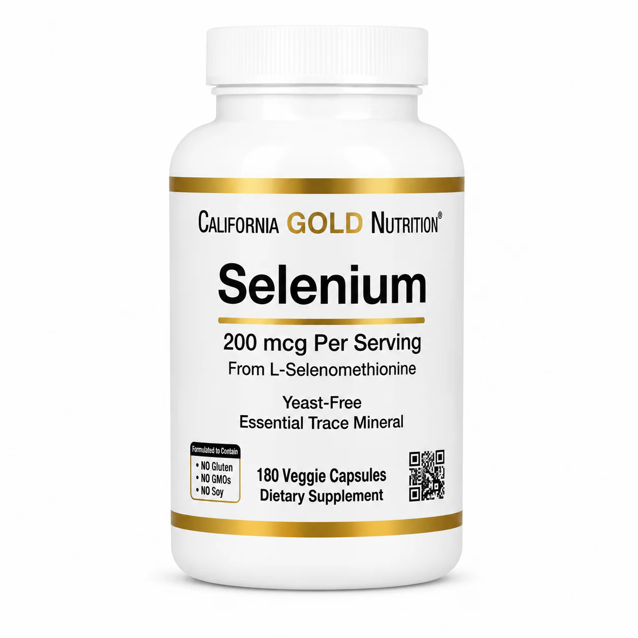 California Gold Nutrition Selenium Yeast-Free, 200mcg  180 Veggie Capsules