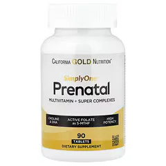 California Gold Nutrition, Simply One®, Prenatal Multivitamin 90 Tablets