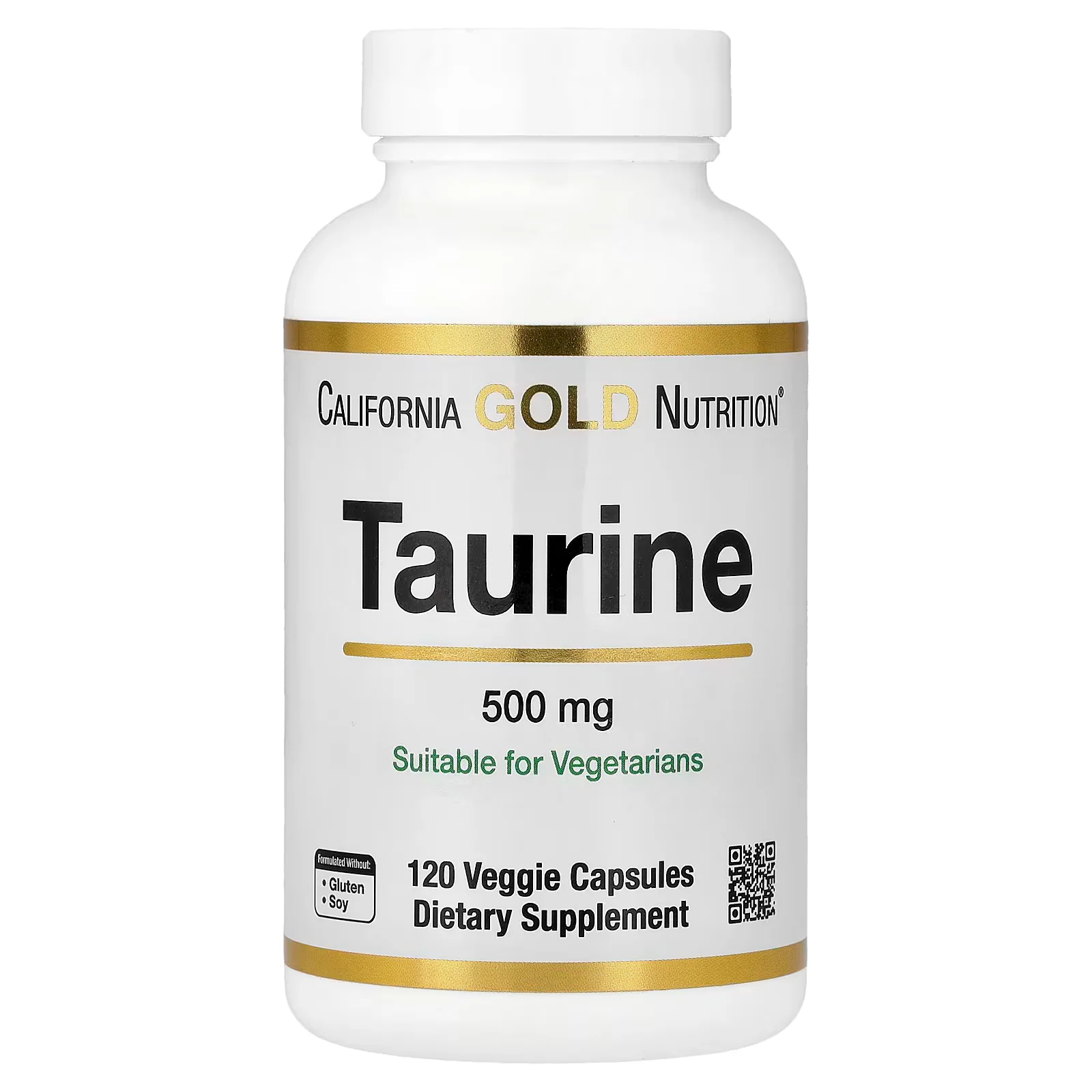 California Gold Nutrition Taurine 120 Veggie Capsules (500 mg per Capsule)