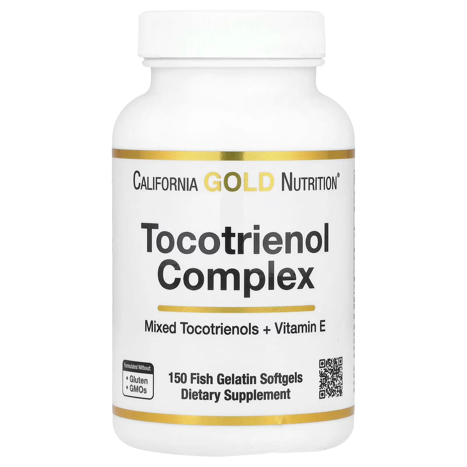 California Gold Nutrition Tocotrienol Complex with Vitamin E 150 Fish Gelatin Softgels
