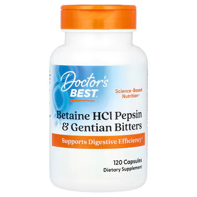 Doctor's Best Betaine HCl Pepsin & Gentian Bitters Capsules