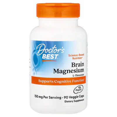 Doctor's Best Brain Magnesium with Magtein 90 Veggie Caps (50 mg per Capsule)
