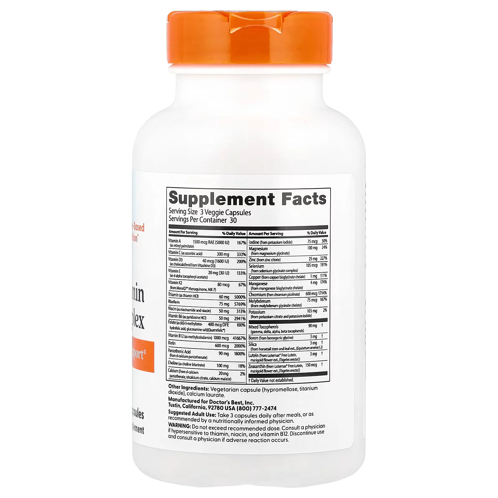 Doctor's Best Multi-Vitamin Mineral Complex 90 Veggie Capsules