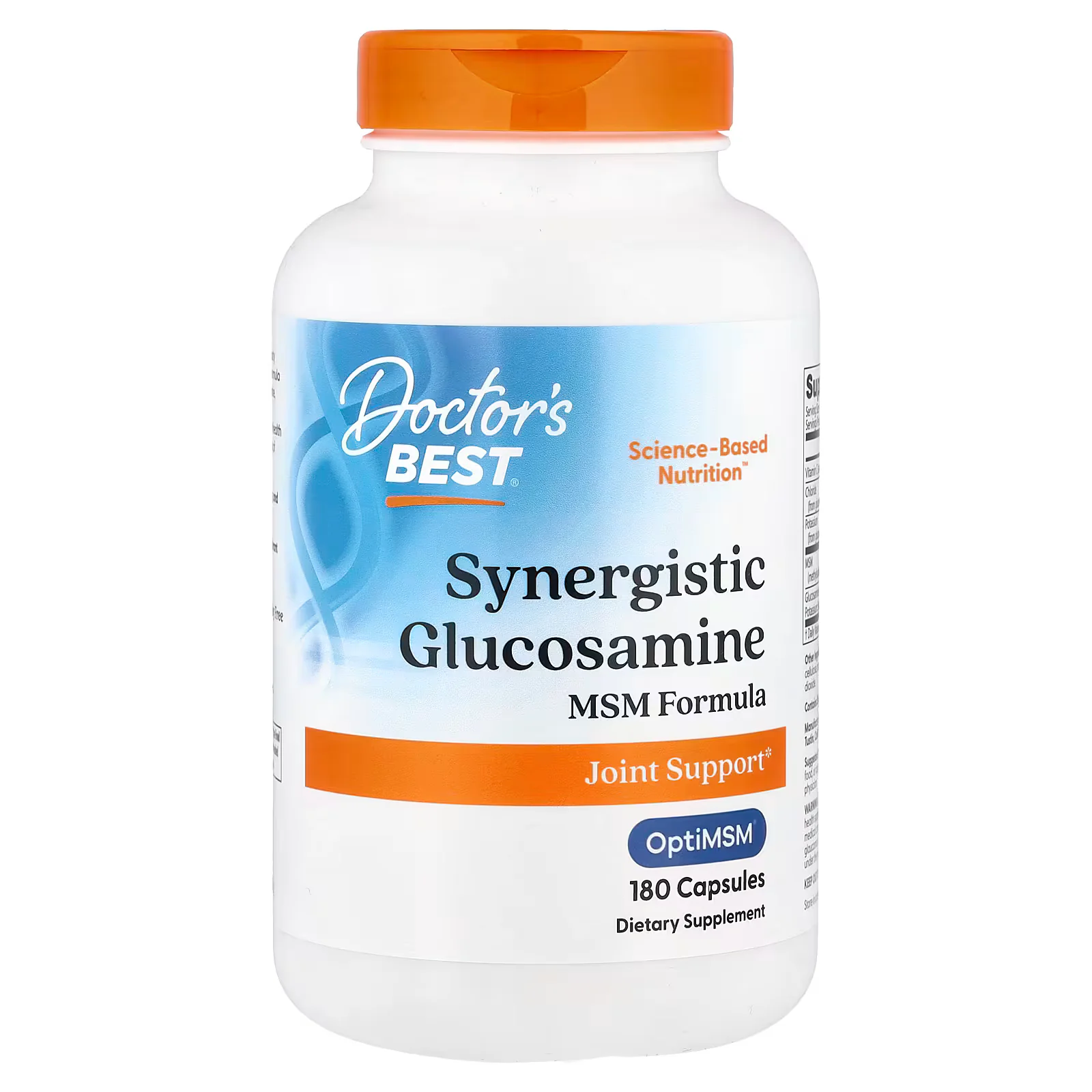 Doctor's Best Synergistic Glucosamine MSM Formula with OptiMSM 180 Capsules
