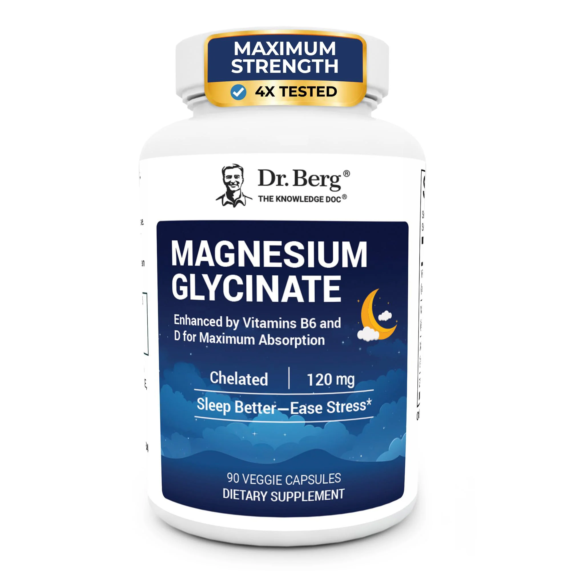 Dr. Berg Magnesium Glycinate with Naturally Sourced Vitamin D3 Capsules