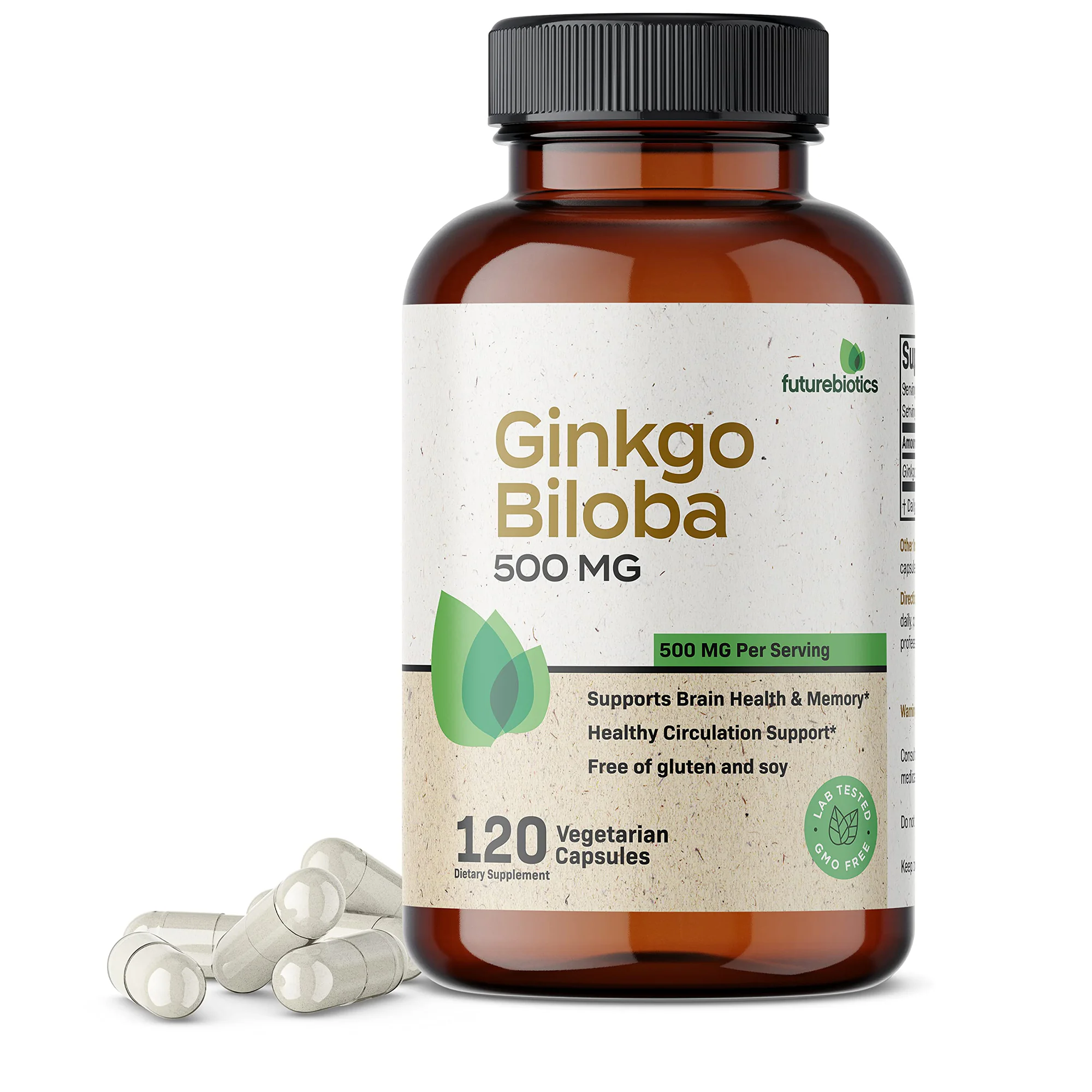 Futurebiotics Ginkgo Biloba 500mg 120 Vegetarian Capsules