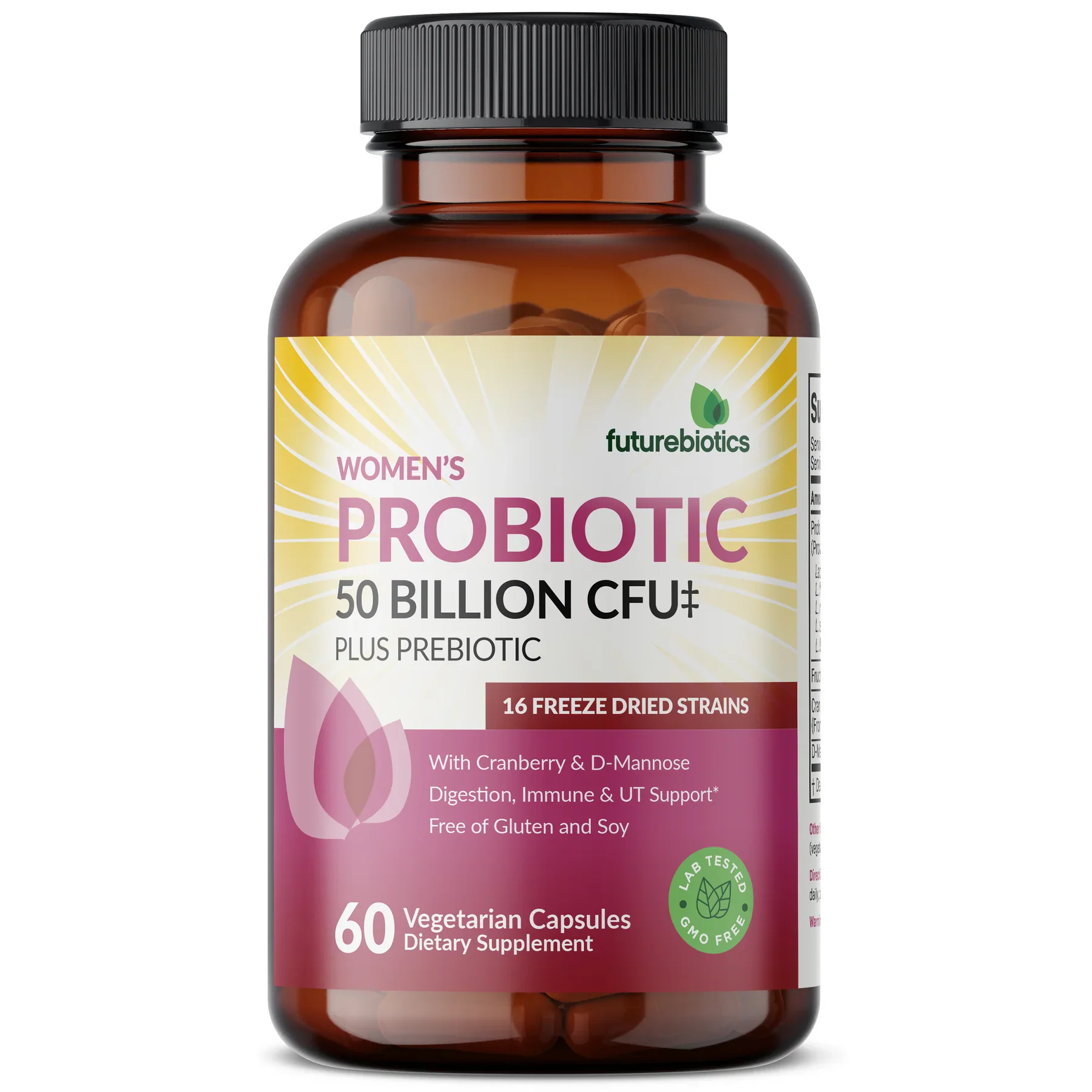Futurebiotics, Women's Probiotic Plus Prebiotic 60 Vegetarian Capsules