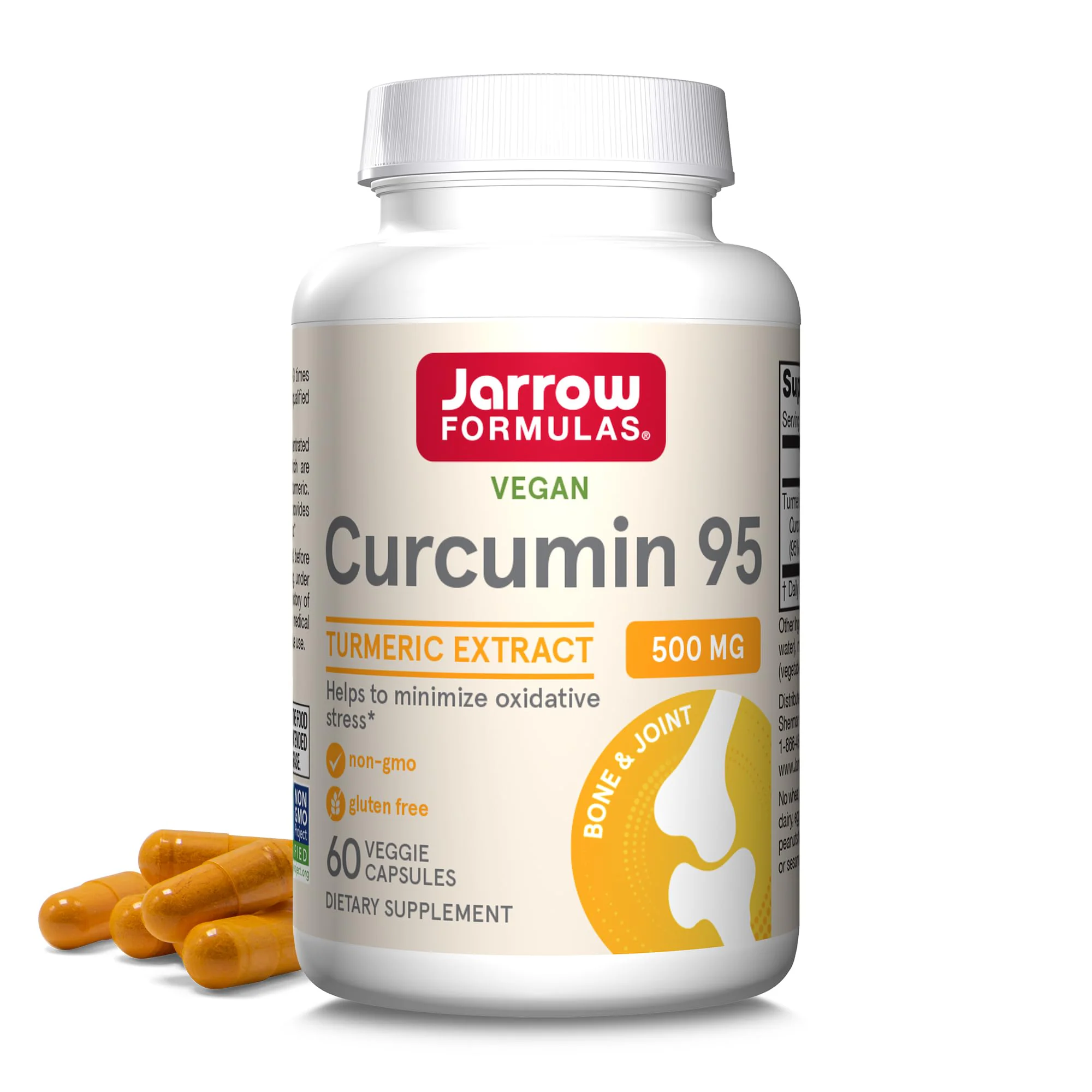 Jarrow Formulas Curcumin 95 Turmeric Extract 500mg Veggie Capsules