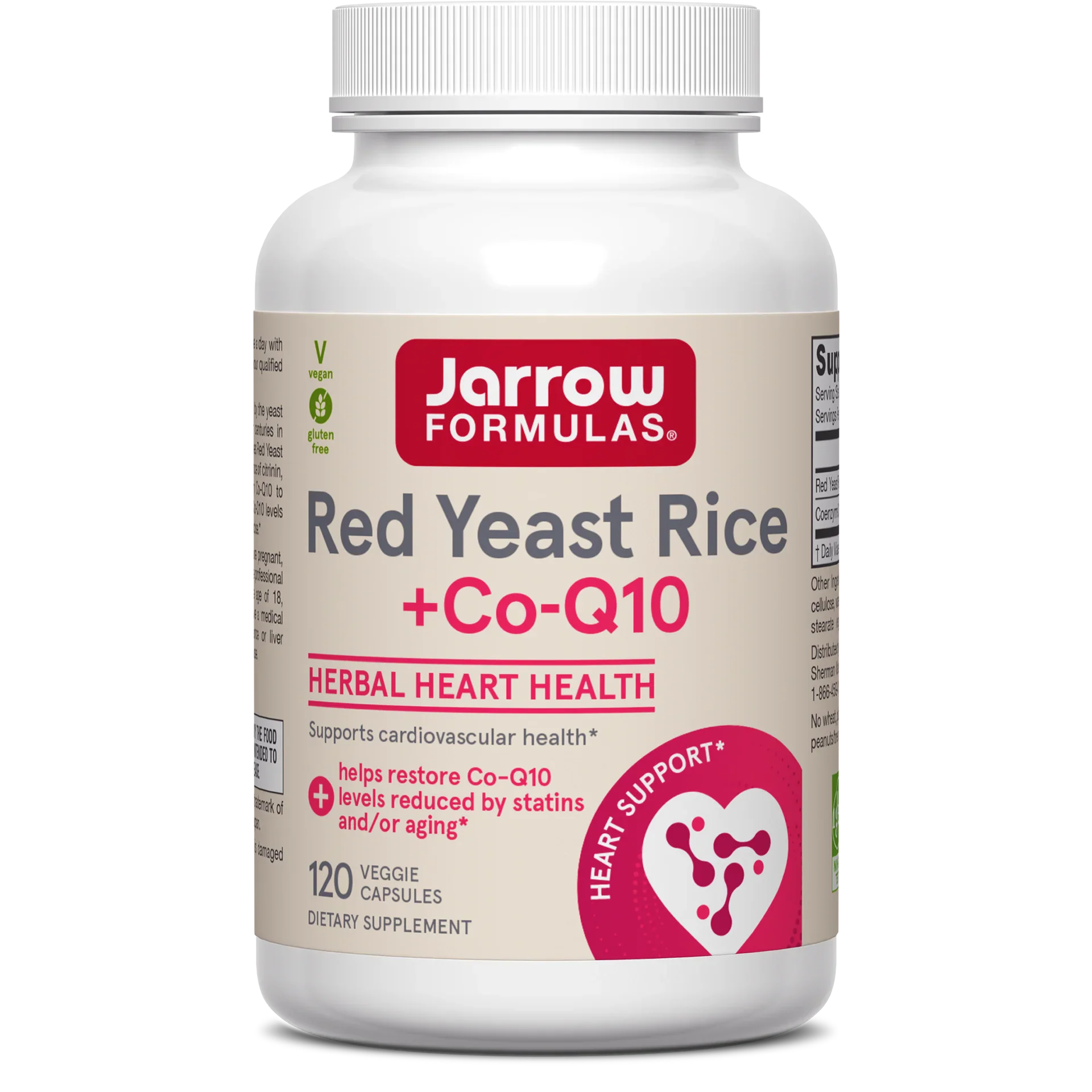 Jarrow Formulas Red Yeast Rice + CoQ10 120Veggie Capsules