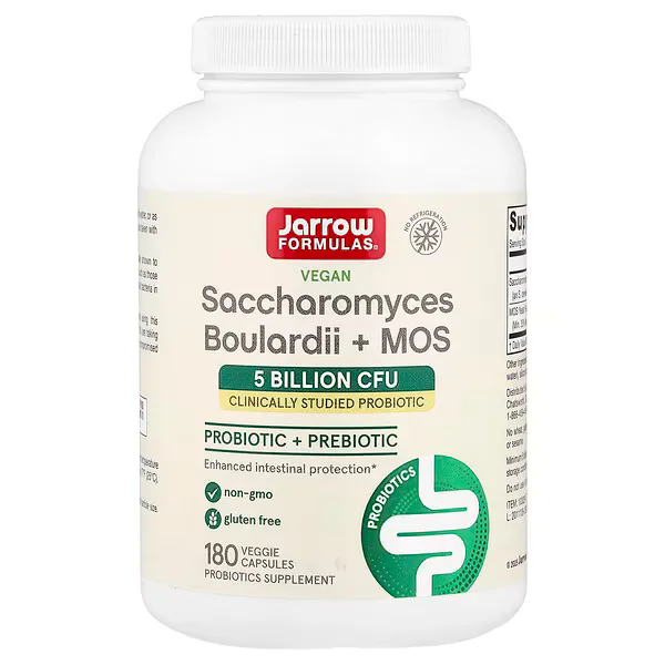 Jarrow Formulas Vegan Saccharomyces Boulardii + MOS 5Billion CFU VeggieCapsules