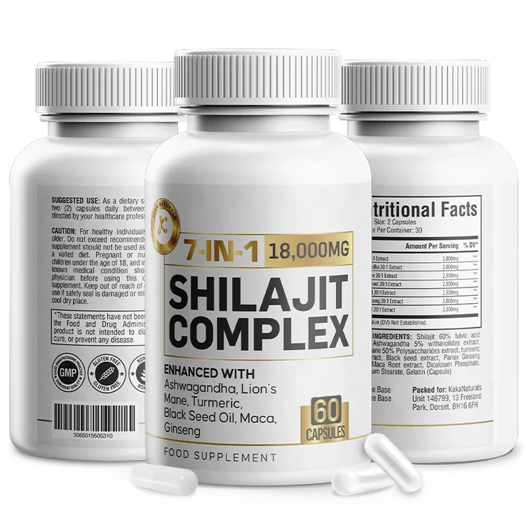 Keka Naturals Shilajit Complex 7-in-1 18000mg capsules