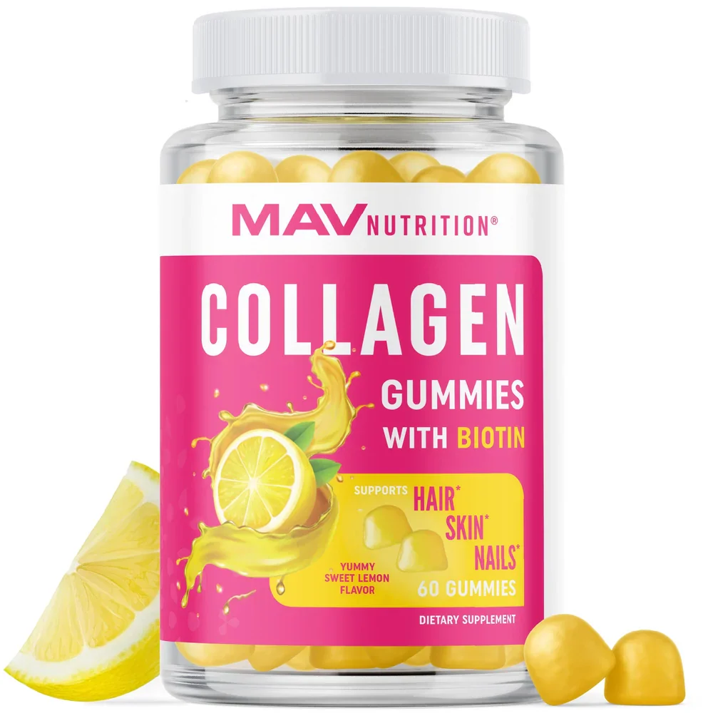 MAV Nutrition Collagen Gummies with Biotin Sweet Lemon 60 Gummies