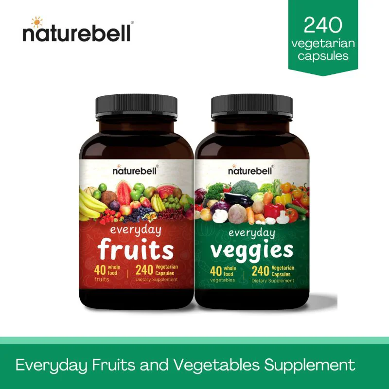 NatureBell Everyday Fruits and Vegetables Supplements 480 Total Vegetarian Capsules