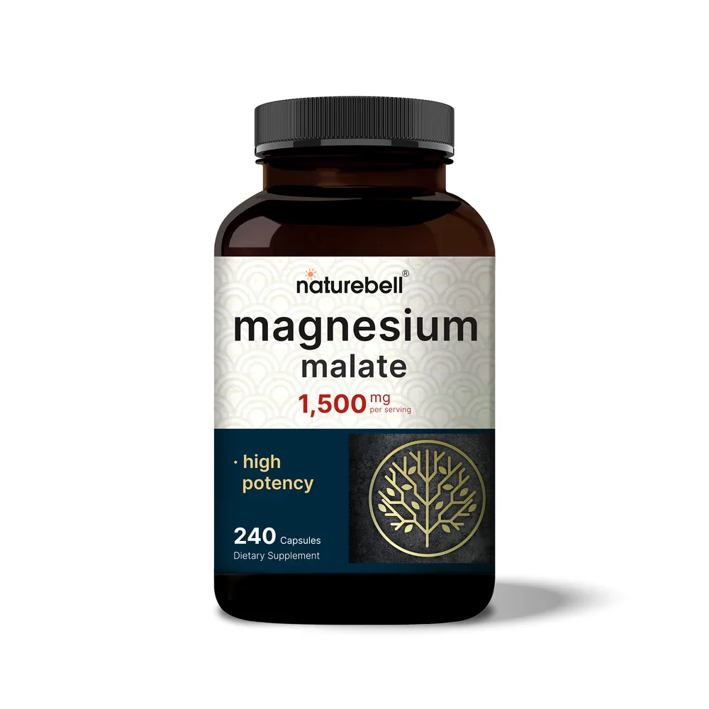 NatureBell Magnesium Malate 1500mg Per Serving 240 Capsules