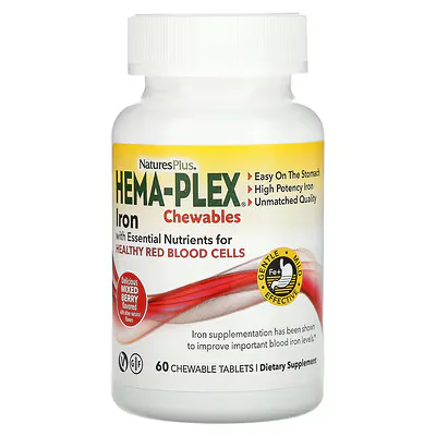 NaturesPlus Hema-Plex Iron Chewables Mixed Berry