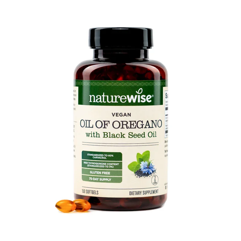 NatureWise Vegan Oil of Oregano with Black Seed Oil Softgels