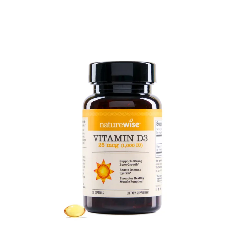 NatureWise Vitamin D3 25mcg (1000 IU) Softgel