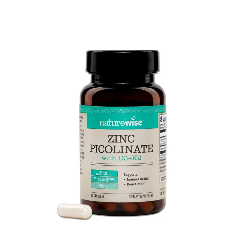 NatureWise Zinc Picolinate with D3 + K2 30 Capsules