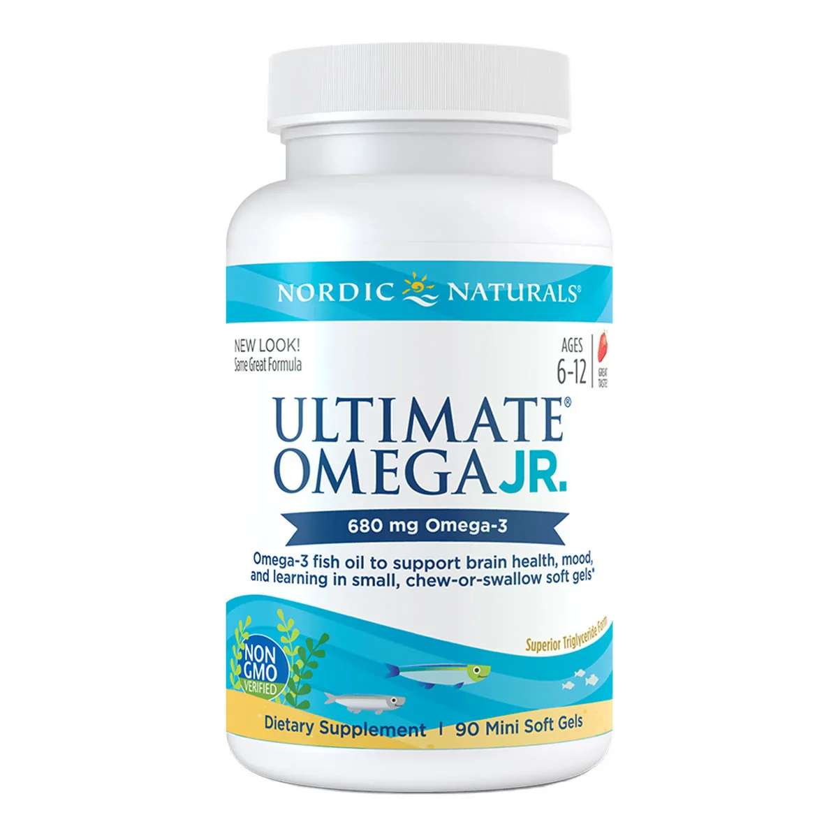 Nordic Naturals Ultimate Omega Junior, Ages 6+ Strawberry, Soft Gels