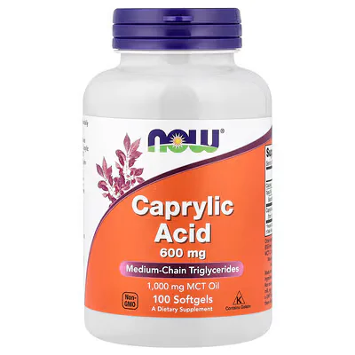NOW Foods Caprylic Acid 600mg 100 Softgels