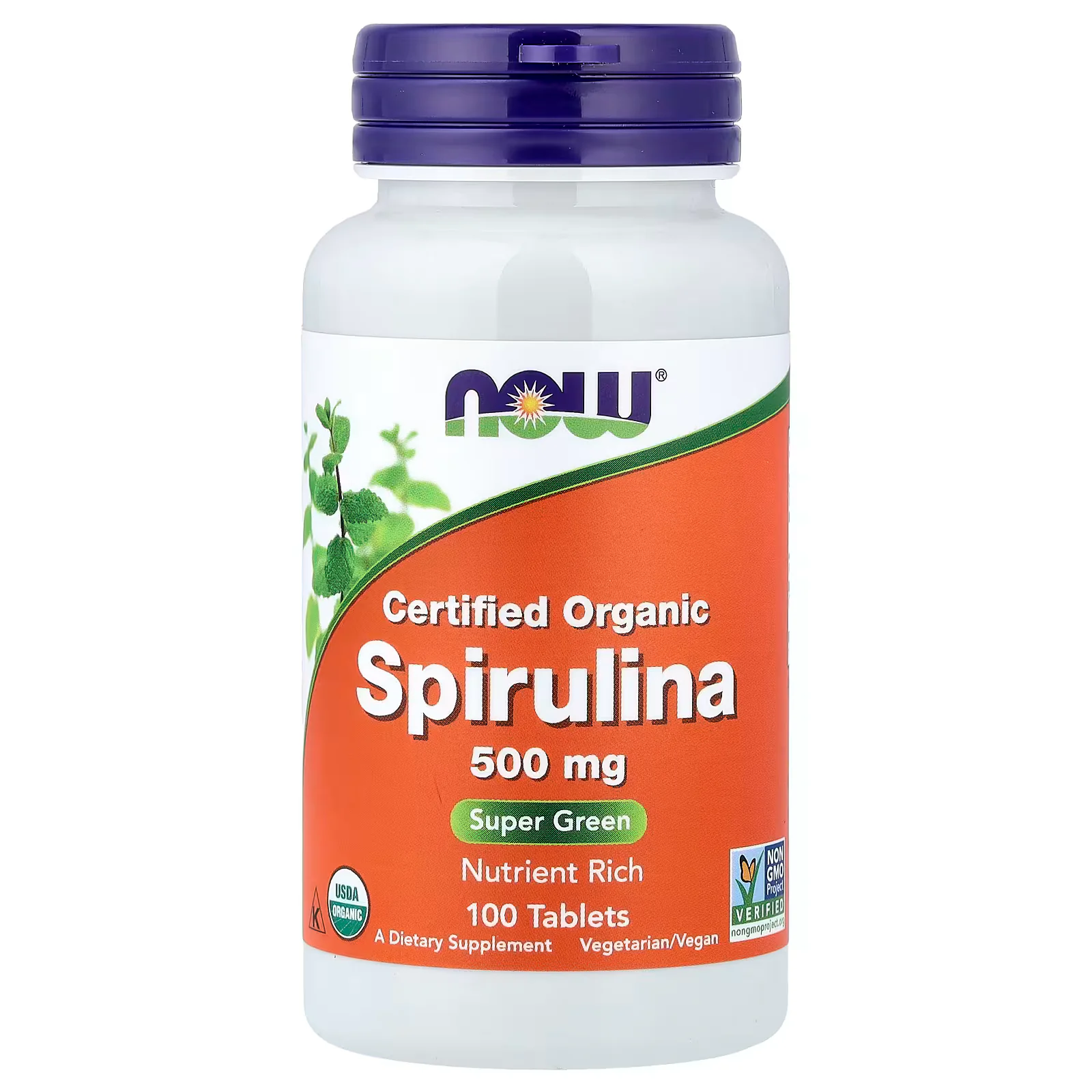 NOW Foods Certified Organic Spirulina 500mg Tablets