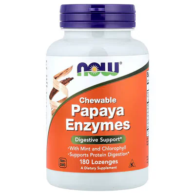 NOW Foods Chewable Papaya Enzymes Lozenges
