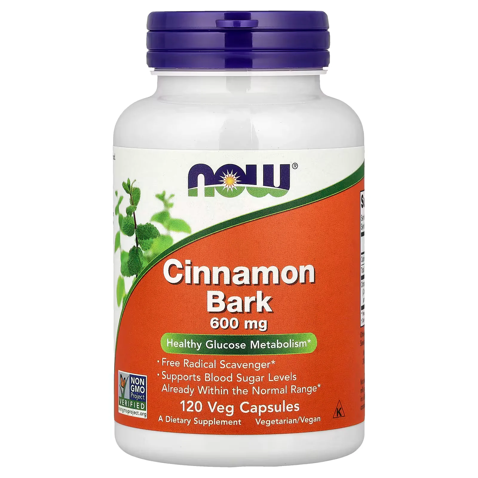 NOW Foods Cinnamon Bark 600mg Veg Capsules