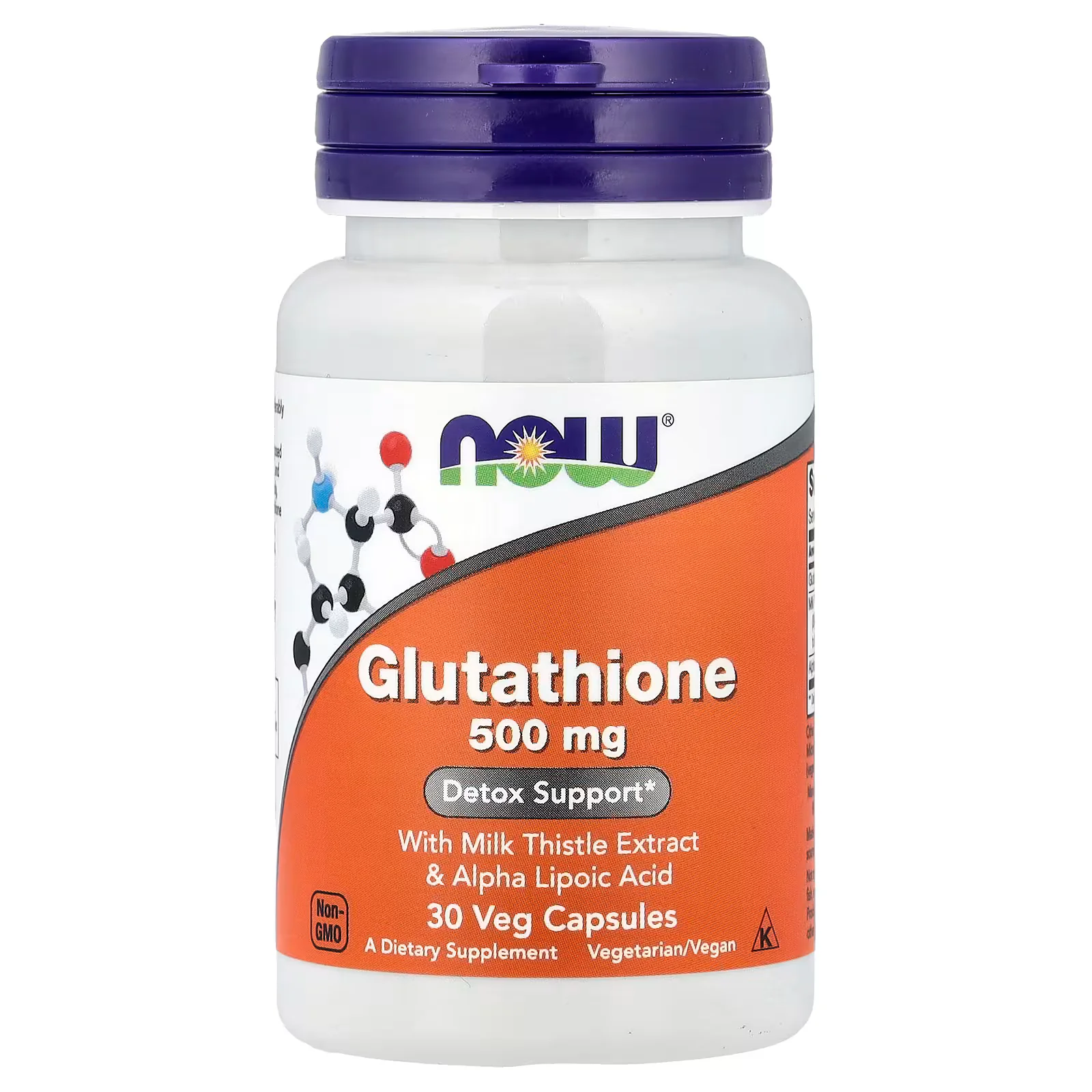 NOW Foods Glutathione With Milk Thistle Extract & Alpha Lipoic Acid Veg Capsules