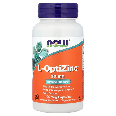 NOW Foods L-OptiZinc 100 Veg Capsules