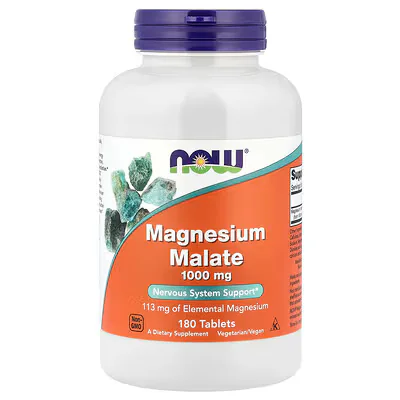 NOW Foods Magnesium Malate 1000mg 180 Tablets