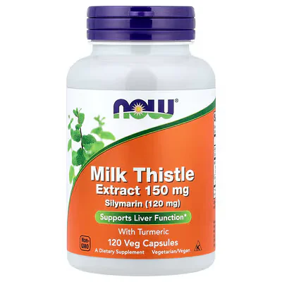 NOW Foods Milk Thistle Extract with Turmeric Veg Capsules