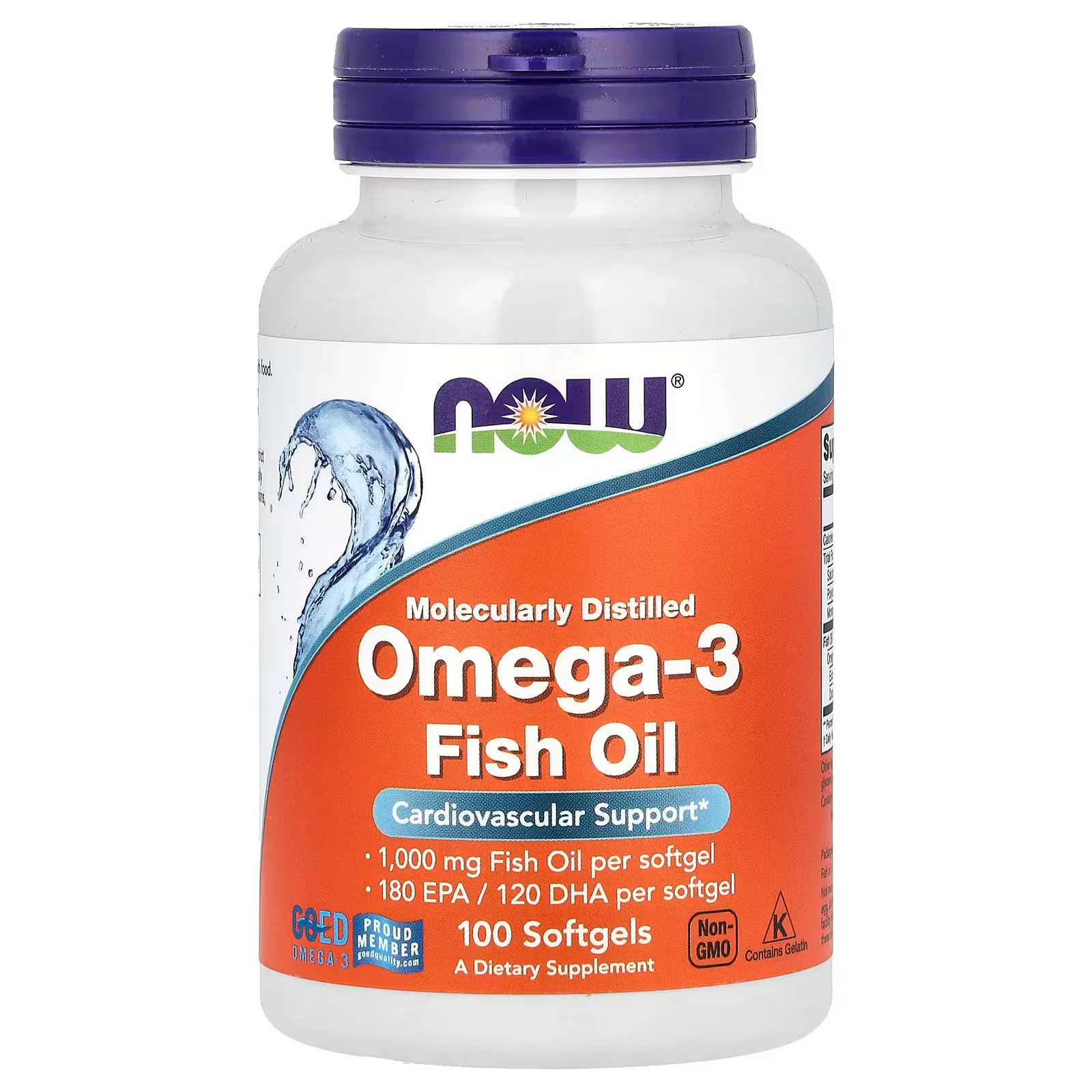NOW Foods Omega-3 Fish Oil 1000mg 180 EPA - 120 DHA Softgels