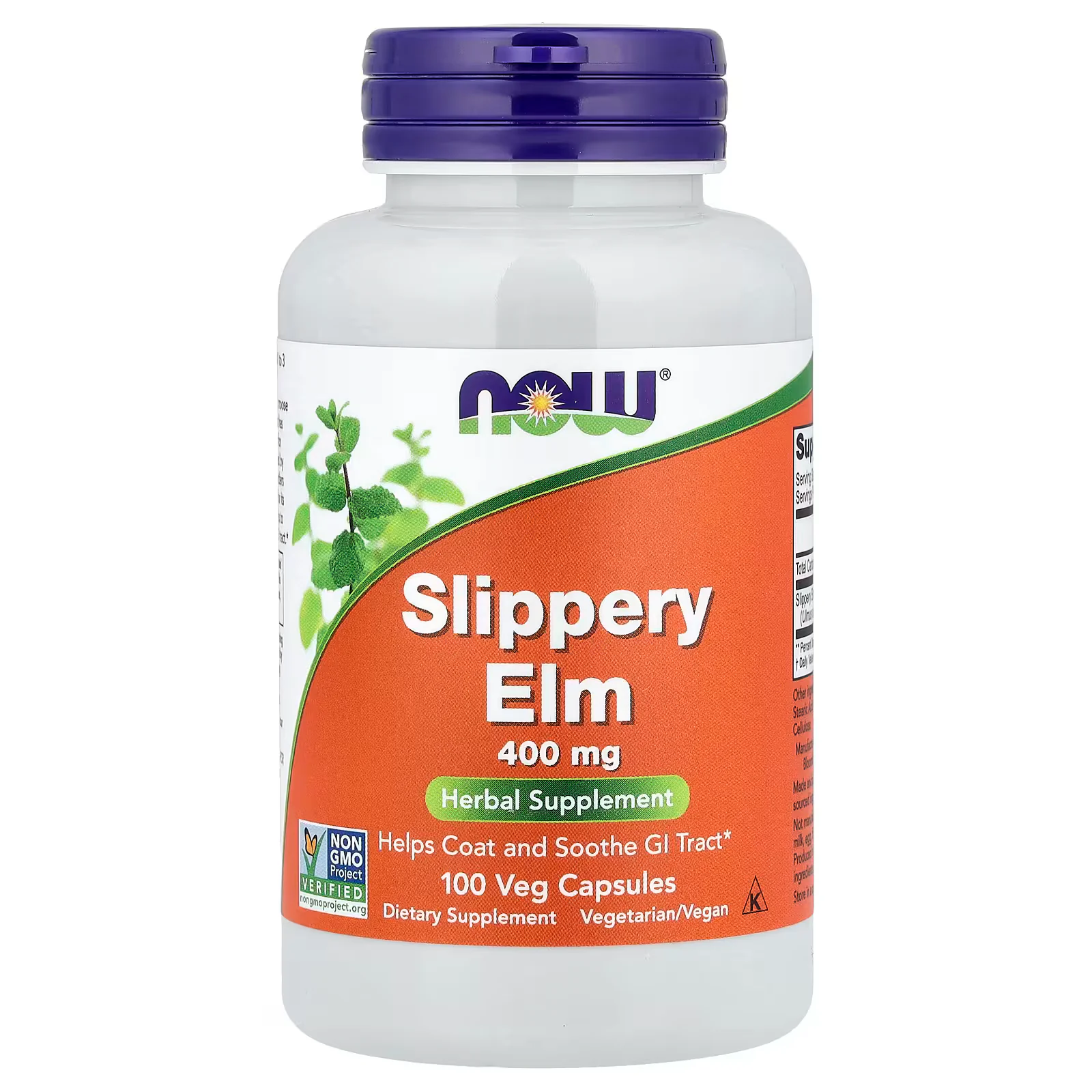 NOW Foods Slippery Elm 400mg 100 Veg Capsules