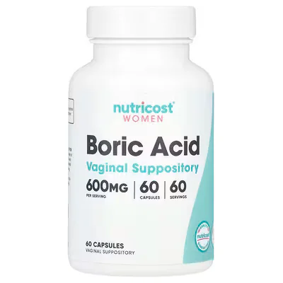 Nutricost Women Boric Acid Vaginal Suppository 600mg 60 Capsule