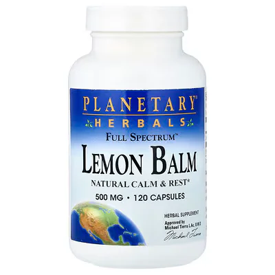 Planetary Herbals Full Spectrum™ Lemon Balm 500 mg  Capsules
