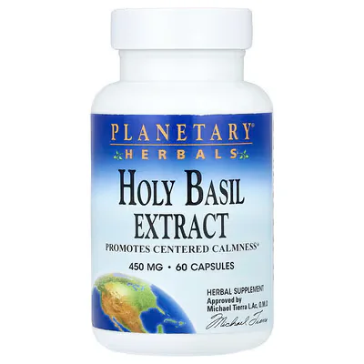 Planetary Herbals Holy Basil Extract 450 mg Capsules