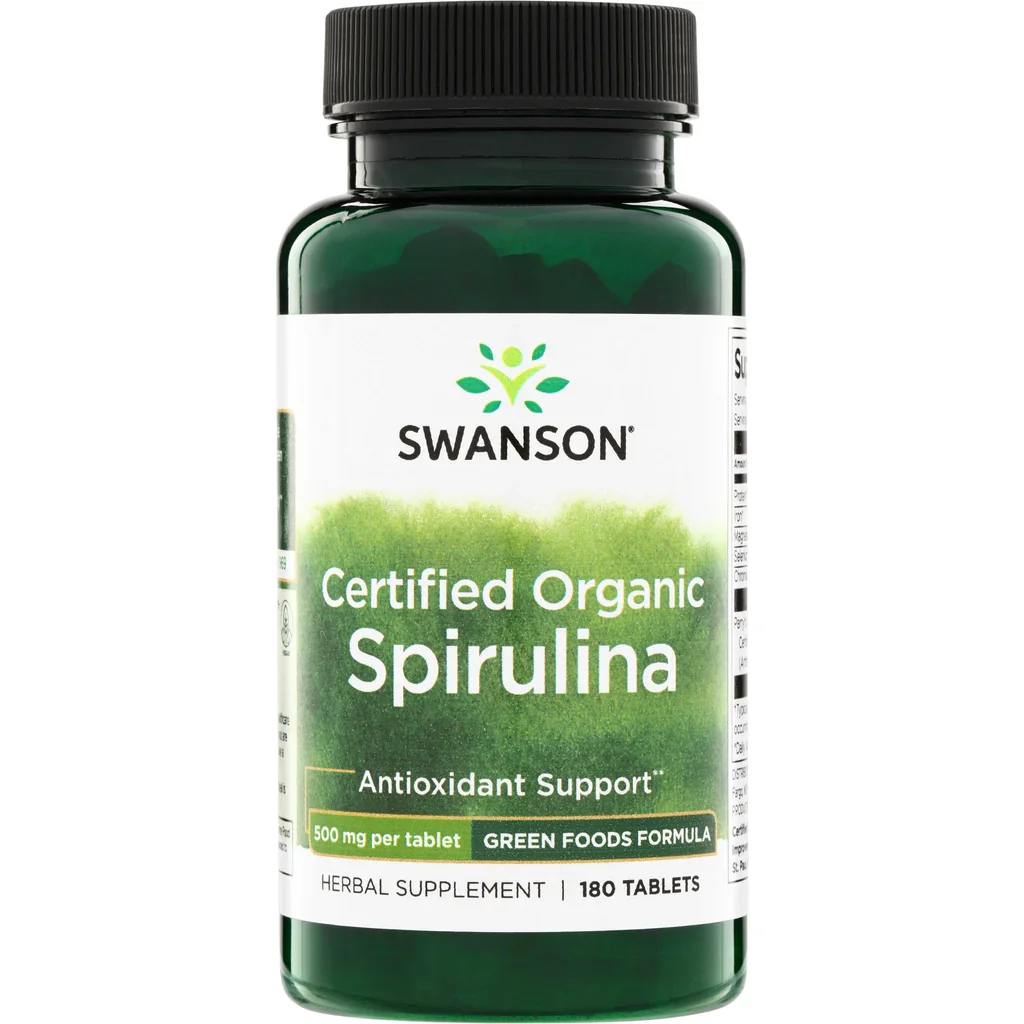 Swanson Vitamins 100% Organic Spirulina 180 Vegan Tablets