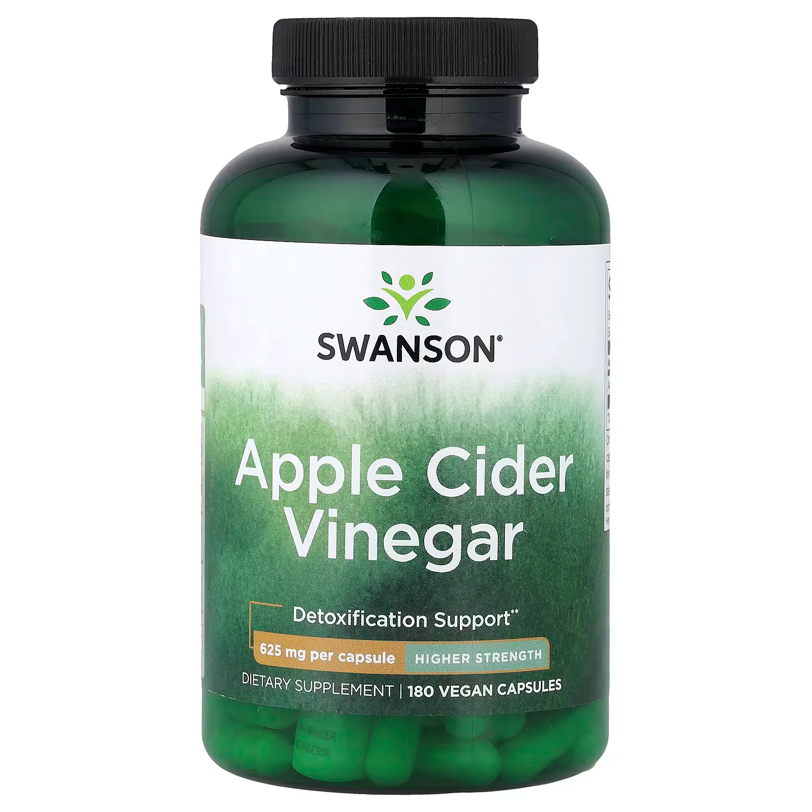 Swanson Vitamins Apple Cider Vinegar Higher Strength 180 Vegan Capsules