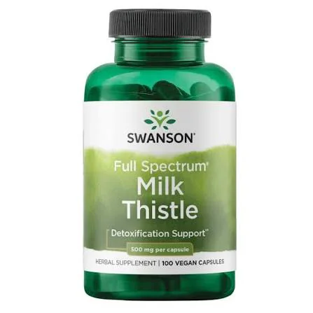 Swanson Vitamins Full Spectrum Milk Thistle 500mg 100 Vegan Capsules