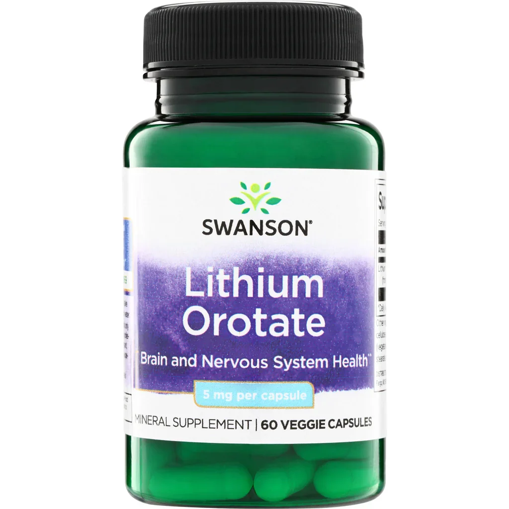 Swanson Vitamins Lithium Orotate 5mg 60 Veggie Capsules